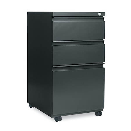 Alera Three-Drawer Metal Pedestal File, 14.96w x 19.29d x 27.75h, Charcoal ALEPBBBFCH